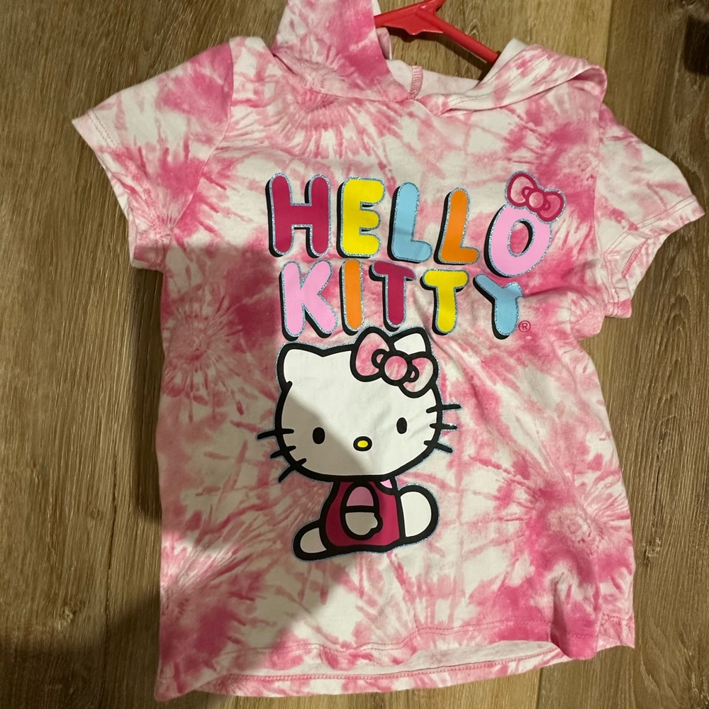 Hello Kitty Pink and White Tie-Dye Hoodie